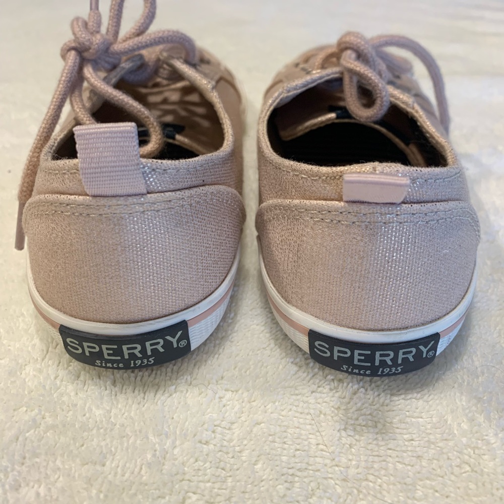 Sperry size 1 (youth) sparkly pink. Wore 1 or 2 times. - Picture 3 of 3